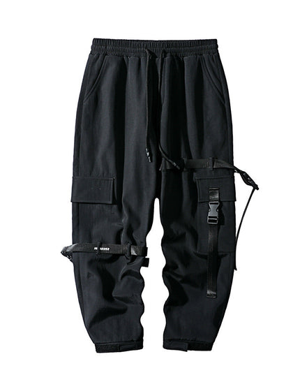 Casual plus velvet padded tie-foot tactical pants