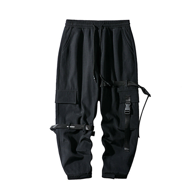 Casual plus velvet padded tie-foot tactical pants