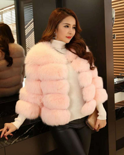 S-3XL Mink Coats Women Winter New Fashion FAUX Fur Coat Elegant Thick Warm Outerwear Fake Fur Jacket Chaquetas Mujer