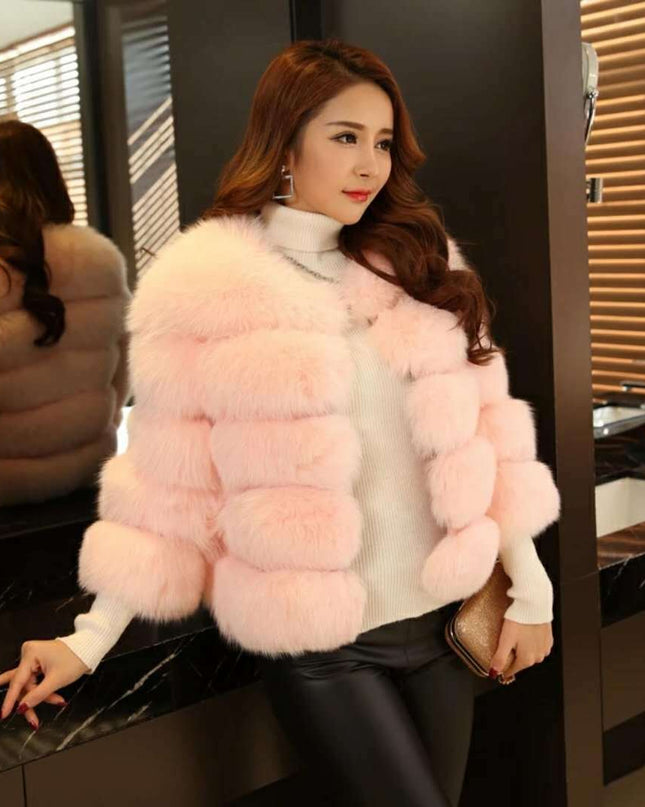 S-3XL Mink Coats Women Winter New Fashion FAUX Fur Coat Elegant Thick Warm Outerwear Fake Fur Jacket Chaquetas Mujer