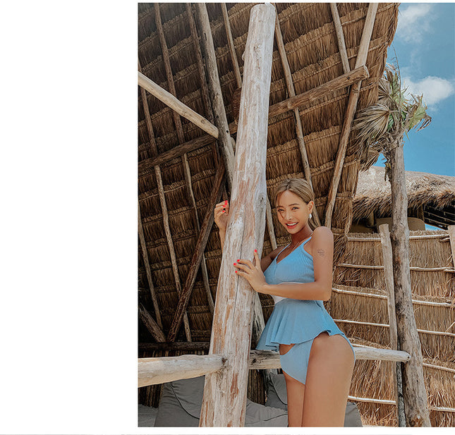 Conservative Small Chest Steel Split Two-piece Suit Swimsuit