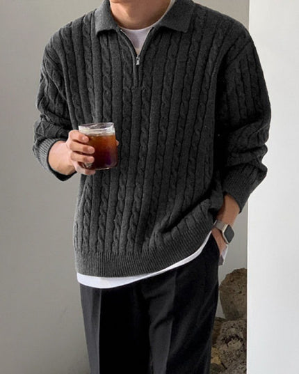 Niche Design Lapel Pullover Men