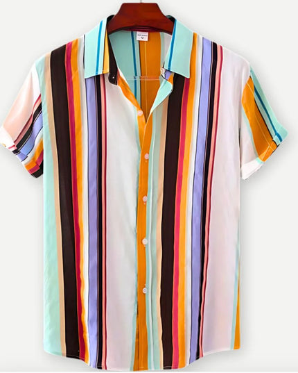 Hawaiian Printing Lapel Short Sleeve Shirt
