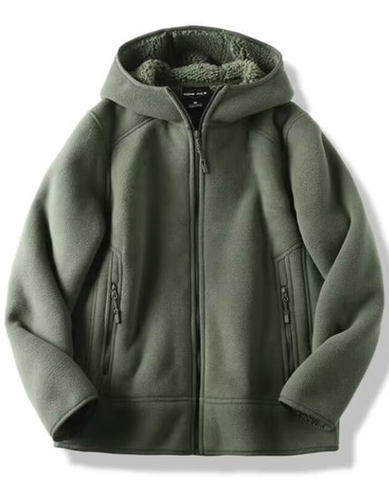 Autumn And Winter Fleece Sweater Thick Warm Hooded Polar Fleece Simple Men's And Women's Same Style All-matching Coat