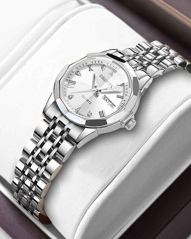 Diamond Double Calendar Waterproof Luminous Watch