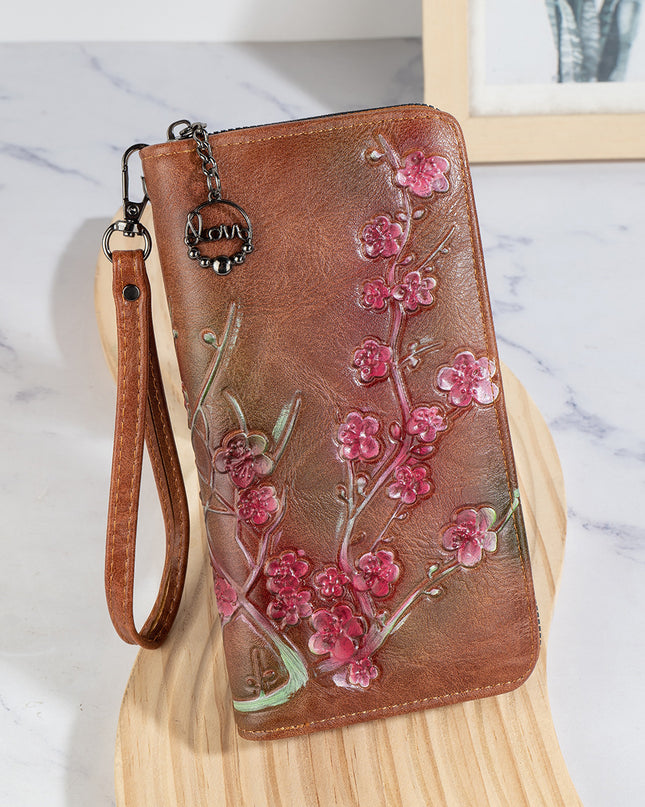Embossed Hand-painted Chinese Style Zipper Handbag