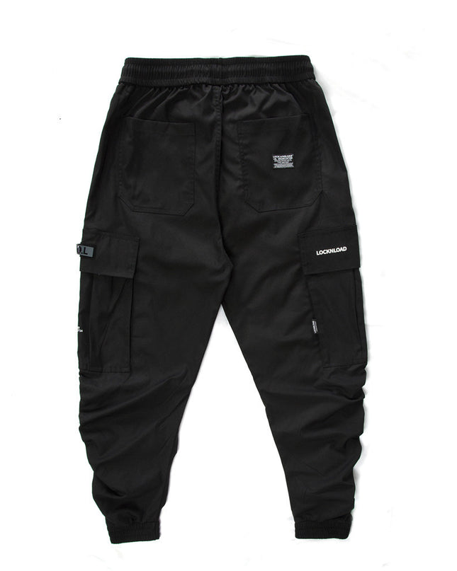 Men's ins street fashion brand multi-pocket overalls trendy elastic waist pants