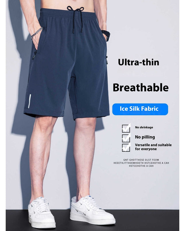 Thin Ice Silk Quick-drying Running Fitness Men's Sports Shorts