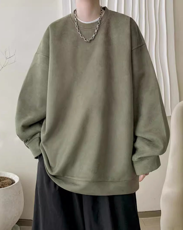Japanese Basic Style Round Neck Sweater For Men