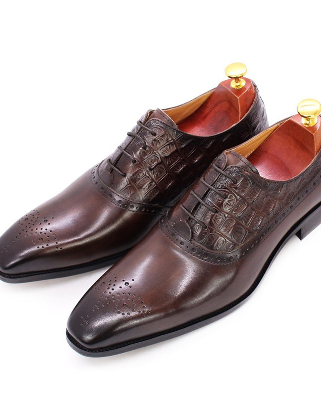 Men's Lace-up British Oxford Shoes Cowhide