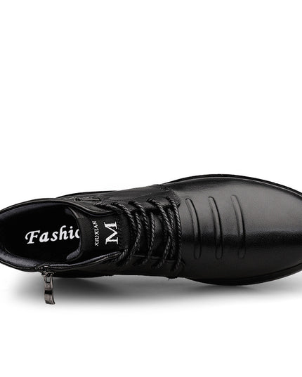 Men's Stitched Flat Heel Front Lace-Up Martin Boots