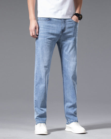 Men's Jeans Loose Straight Plus Size Pants Mid-high Waist
