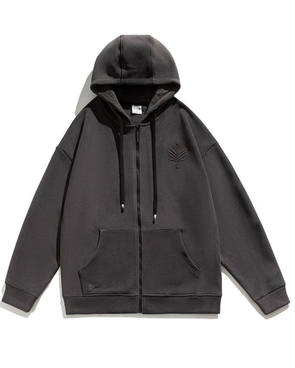Embroidered Loose Sports Zipper Jacket