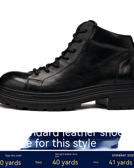Genuine Leather Workwear Boots Men's Autumn And Winter Thick Bottom