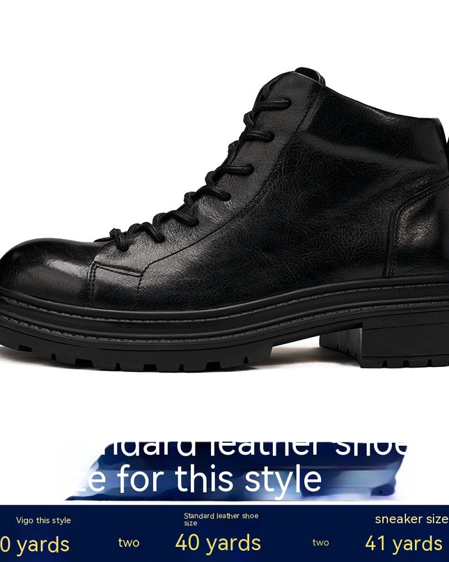 Genuine Leather Workwear Boots Men's Autumn And Winter Thick Bottom
