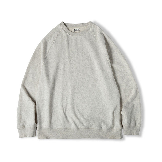 Retro Washed Heavy Looped Fabric Round Neck Sweater