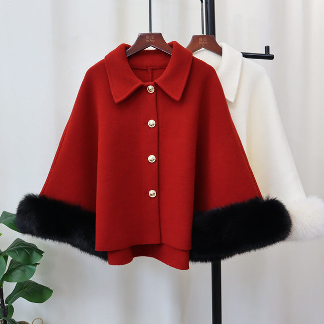 Women's Autumn And Winter New Classic Style Knitted Cloak Coat Shawl