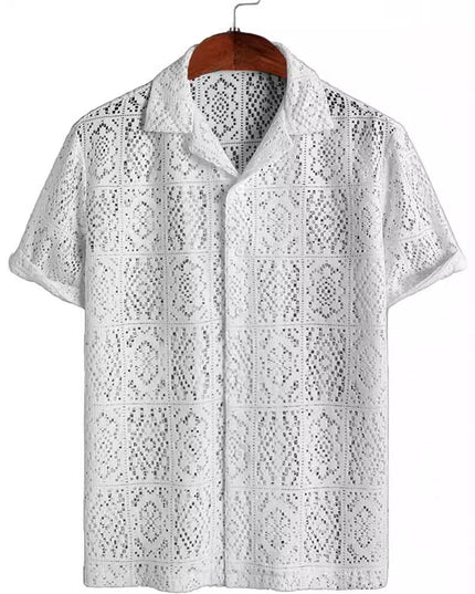 Cross Border Mesh Hollow Out Shirt