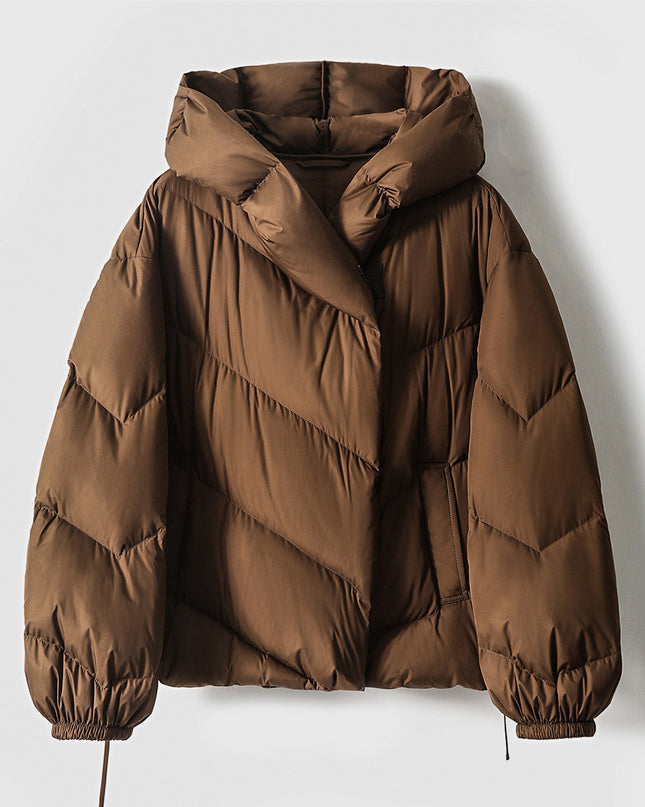 Hooded Small Puffer Jacket Coat