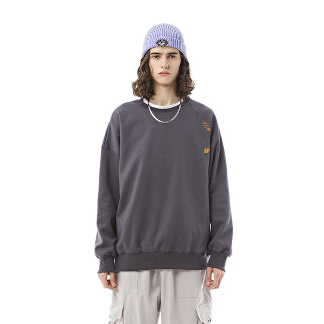 Men's Solid Color Casual Loose Sweatshirt