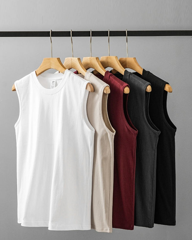 Fitness Waistcoat Solid Color Sleeveless T-shirt For Men