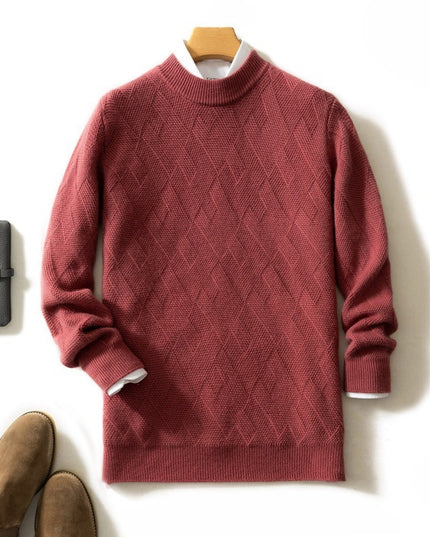 Thick Round Neck Men's Cashmere Sweater