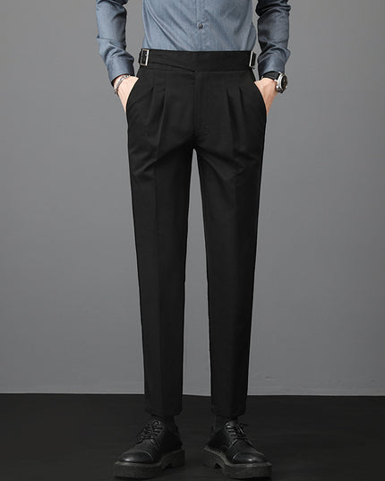 Young Men's Trousers Suit Pants Slim Fit