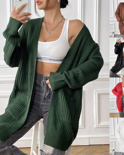 New Double Pocket Simple Casual Sweater Cardigan