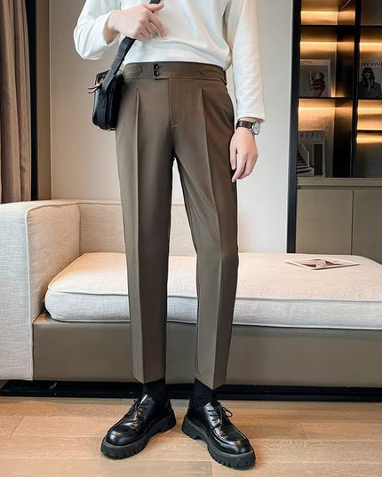 Loose Cropped Pants Draping Wide-leg Suit Pants Men's Fashion