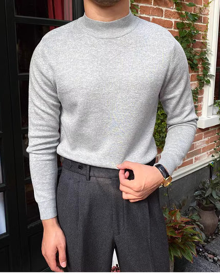 Homemade Winter Pullover Keep Warm Knitted Mock Neck Sweater