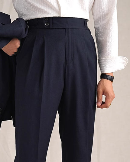 Retro Casual Business Non-ironing Mid-waist Wool Suit Pants