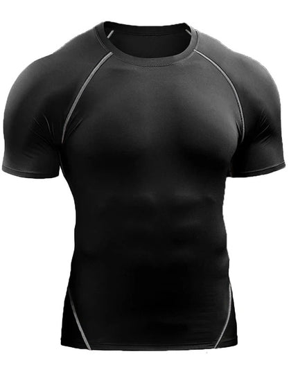 Workout Clothes Short Sleeve Men Quick Drying Clothes Exercise Running T-shirt