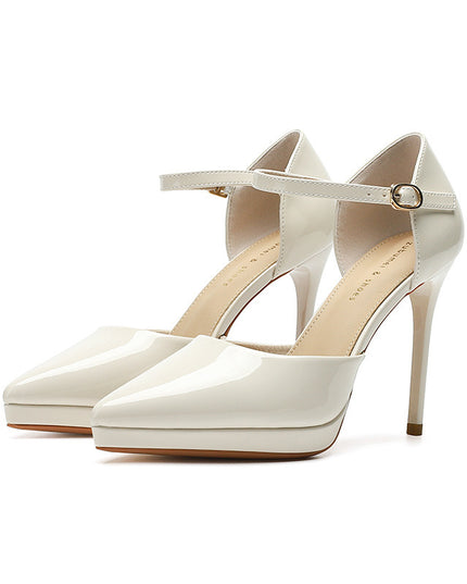 Pointed-toe Waterproof Platform Hollow 10 5cm Women's High Heels