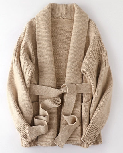 V-neck Temperament Knitted Loose Twist Mid-length Sweater