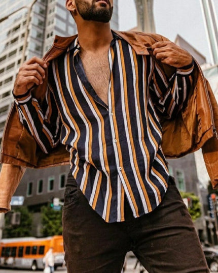 Men's Long Sleeve Striped Shirt