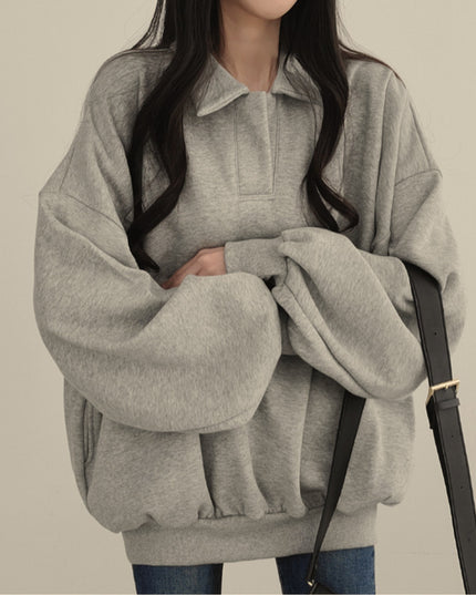 Idle Style Casual Loose Retro Sweater Coat For Women