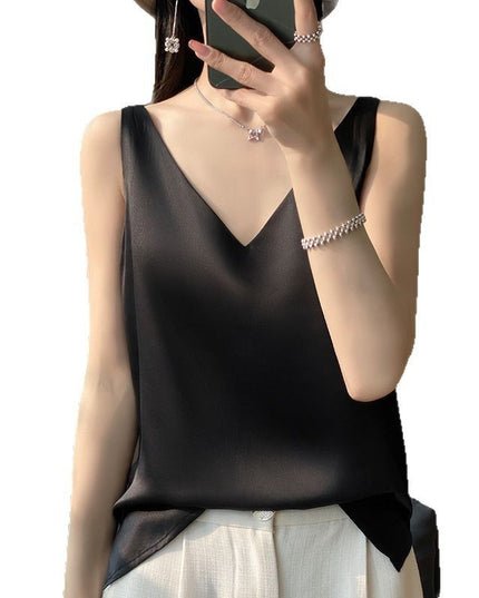 Sling Vest Inner Match Satin Silky Base Loose Sleeveless Top