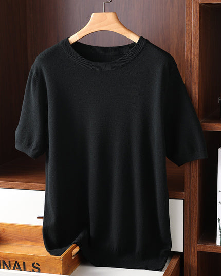 Summer Short Sleeve Men's Round Neck Thin Casual T-shirt Knitwear