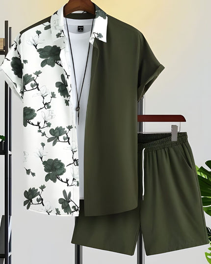 Beach Style Short Sleeve Shirt Men's Suit
