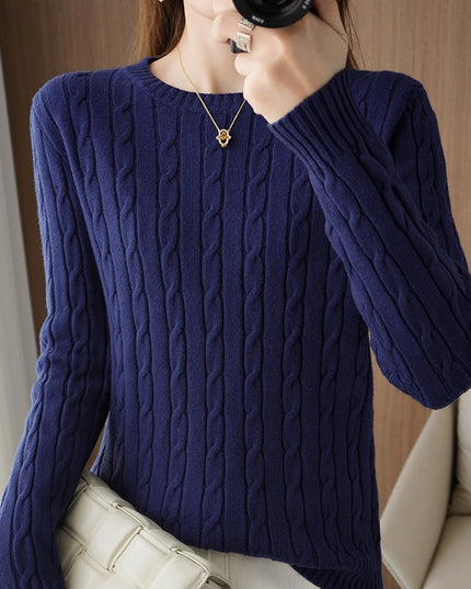 Solid Color Twisted Flower Bottoming Shirt Trendy