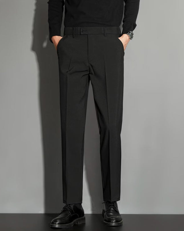 Spring Draping Effect Straight All-matching Ankle-length Suit Pants