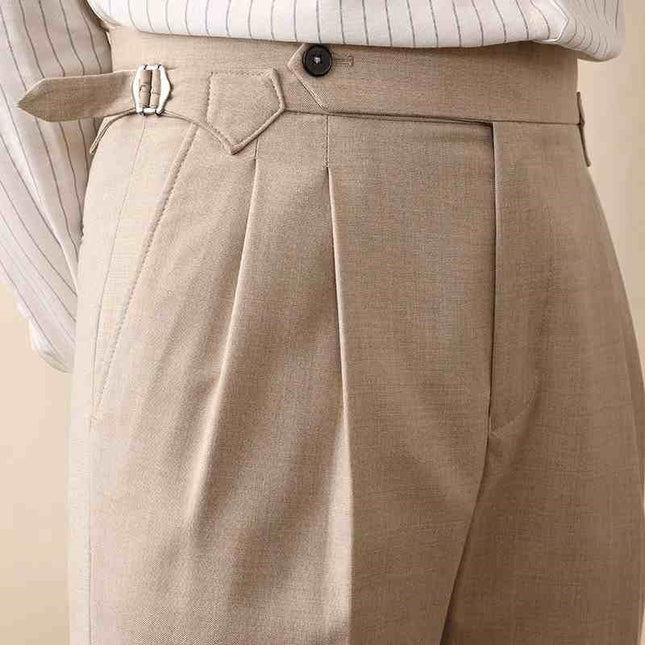 Casual High-waisted Men's Business Paris Button Straight Leg Neapolitan Sag Wear Pants