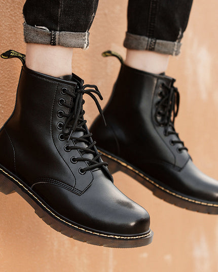 Men's High-top British Style Tooling Leather Martin Boots