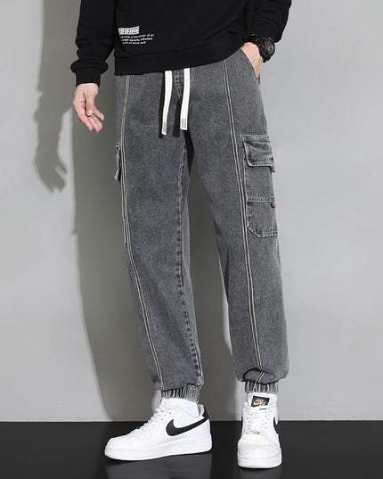 Retro Workwear Jeans for Men – Loose Fit Cotton Denim (M–4XL)