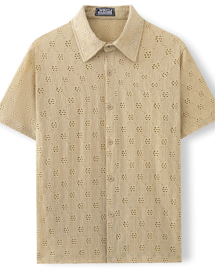 Hollow Jacquard Summer Casual Short Sleeve