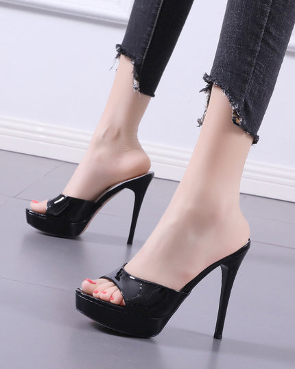 New Thick-soled Fish Mouth Super High Heel Women's Shoes