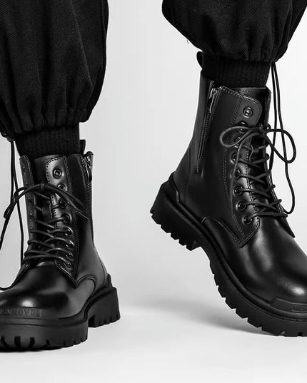 Men's Mid-top Tide British Leather Boots
