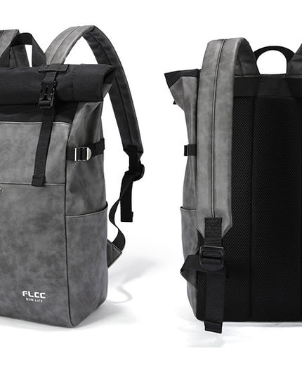 Leather leisure travel backpack