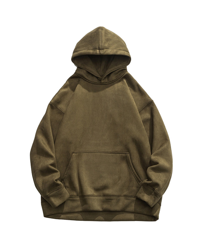 Suede No Hat Rope Hooded Sweater For Men