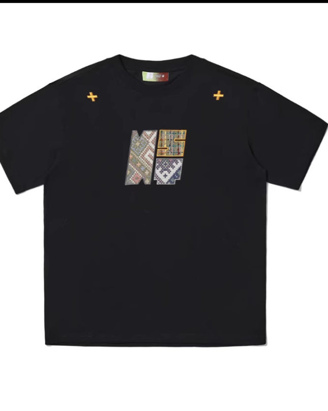 Paste Cloth Embroidery Retro Loose Casual All-match Short-sleeved T-shirt